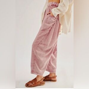 Free People Pink Barrel Leg Pants HIGH ROAD S